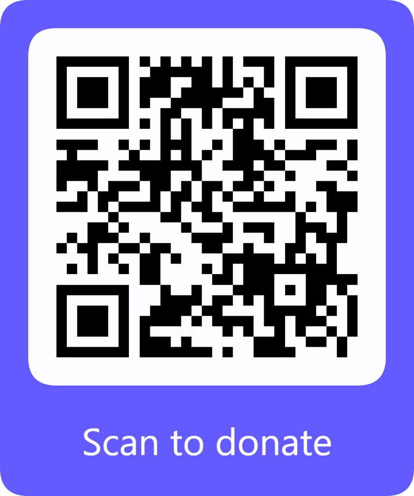 QR code donate button