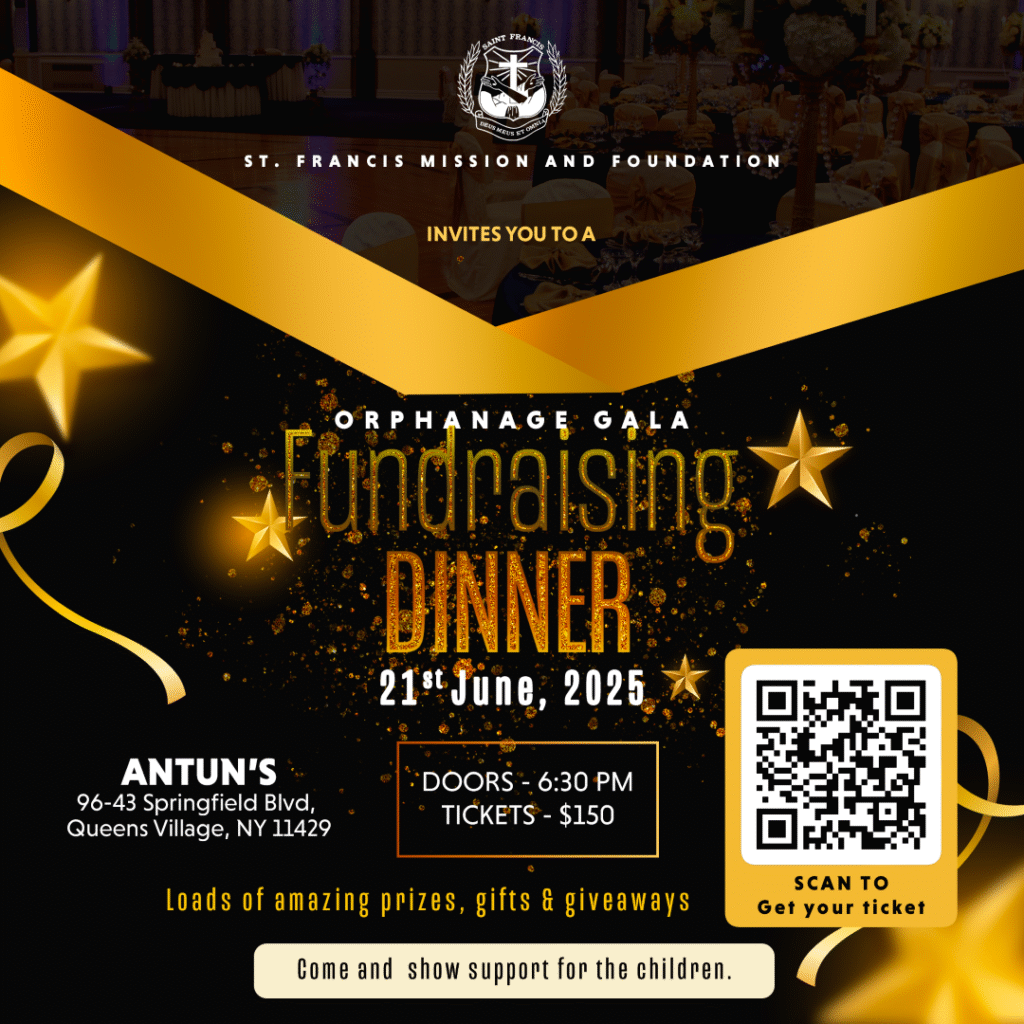 Flyer for the orphanage gala and fundraising dinner